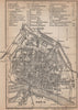 PAVIA antique town city plan piano urbanistico. Italy mappa. BAEDEKER 1895