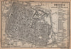 BRESCIA antique town city plan piano urbanistico. Italy mappa 1895 old