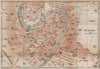 VERONA antique town city plan piano urbanistico. Italy mappa. BAEDEKER 1895