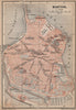 MANTOVA (MANTUA) antique town city plan piano urbanistico. Italy mappa 1895