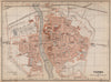 PARMA antique town city plan piano urbanistico. Italy mappa. BAEDEKER 1895