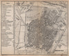 MODENA antique town city plan piano urbanistico. Italy mappa. BAEDEKER 1895