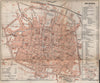 BOLOGNA antique town city plan piano urbanistico. Italy mappa 1895 old
