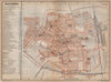 RAVENNA antique town city plan piano urbanistico. Italy mappa 1895 old