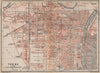 TORINO TURIN antique town city plan piano urbanistico. Italy mappa 1899