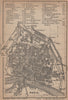 PAVIA antique town city plan piano urbanistico. Italy mappa. BAEDEKER 1899