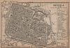 BRESCIA antique town city plan piano urbanistico. Italy mappa 1899 old