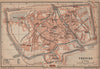 TREVISO antique town city plan piano urbanistico. Italy mappa 1899 old