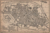 PIACENZA antique town city plan piano urbanistico. Italy mappa 1899 old
