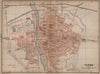 PARMA antique town city plan piano urbanistico. Italy mappa. BAEDEKER 1899