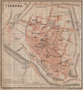 FERRARA antique town city plan piano urbanistico. Italy mappa 1899 old