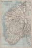 SOUTHERN NORWAY. Det Sydlige Norge kart. BAEDEKER 1885 old antique map chart