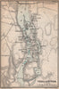 TROLLHATTAN FALLS. Trollhättan. Topo-map. Sweden karta. BAEDEKER 1885 old