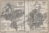 MALMO & LUND Malmö antique town city stadsplans. Sweden karta 1885 old map