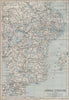 SOUTHERN SWEDEN. Södra Sverige karta. BAEDEKER 1885 old antique map plan chart