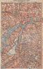 INNER HARDANGERFJORD topo-map. Folgefonna. Norway kart. BAEDEKER 1899 old