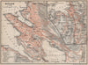 BERGEN antique town city byplan & environs. Norway kart. BAEDEKER 1899 old map