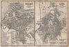 MALMO & LUND Malmö antique town city stadsplans. Sweden karta 1899 old map