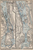 TROLLHATTAN FALLS. Trollhättan. Topo-map. Sweden karta. BAEDEKER 1899 old