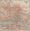 STOCKHOLM antique town city stadsplan. Sweden karta. BAEDEKER 1899 old map
