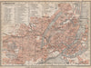 COPENHAGEN København Kobenhavn antique town city byplan. Denmark kort 1899 map