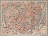 COPENHAGEN København Kobenhavn INNER TOWN city byplan. Denmark kort 1899 map