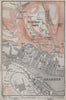 DRAMMEN antique town city byplan. Norway kart. BAEDEKER 1909 old map