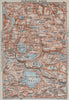 HARDANGERVIDDA. Hardangerjokulen. Topo-map. Norway kart. BAEDEKER 1909 old
