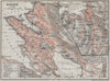 BERGEN antique town city byplan & environs. Norway kart. BAEDEKER 1909 old map
