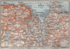 TRONDHEIM Trondhejm environs. Norway kart. BAEDEKER 1909 old antique map chart
