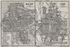 MALMO & LUND Malmö antique town city stadsplans. Sweden karta 1909 old map