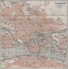 STOCKHOLM antique town city stadsplan. Sweden karta. BAEDEKER 1909 old map