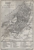 VISBY Wisby antique town city stadsplan. Sweden karta. BAEDEKER 1909 old map