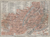 COPENHAGEN København Kobenhavn antique town city byplan. Denmark kort 1909 map