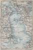 ØRESUND Oresund. Shores of The Sound. Sweden Denmark Copenhagen 1909 old map