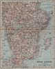 SOUTHERN SWEDEN. Södra Sverige karta. BAEDEKER 1909 old antique map plan chart