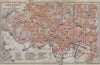 CHRISTIANIA (OSLO) antique town city byplan. Norway kart. BAEDEKER 1912 map