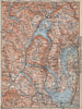 INNER OSLOFJORD. Tyrifjord Kongsberg Lake Krøderen Topo-map. Norway 1912
