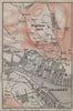 DRAMMEN antique town city byplan. Norway kart. BAEDEKER 1912 old map