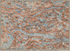 LAKES BYGDIN AND GJENDE Topo-map. Jotunheimen. Norway kart. BAEDEKER 1912