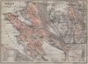 BERGEN antique town city byplan & environs. Norway kart. BAEDEKER 1912 old map