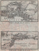 ALESUND & MOLDE antique town city byplans. Norway kart. BAEDEKER. SMALL 1912 map