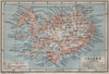 ICELAND/Island. Reykjavik. Topo-map kort. BAEDEKER 1912 old antique chart