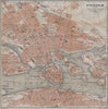 STOCKHOLM antique town city stadsplan. Sweden karta. BAEDEKER 1912 old map