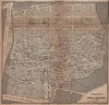 CEMETERY / CIMETIÈRE DU PÈRE-LACHAISE ground plan. Paris 20e carte 1900 map