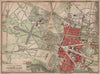 VERSAILLES. Château, ville & parc plan. Yvelines carte. BAEDEKER 1900 old map