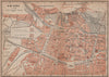 AMIENS antique town city plan de la ville. Somme carte. BAEDEKER 1900 old map