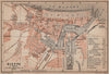DIEPPE antique town city plan de la ville. Seine-Maritime carte 1900 old map