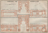 CHÂTEAU DE VERSAILLES; PREMIER ETAGE & REZ-DE-CHAUSSÉE floor plans 1907 map