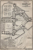 CHÂTEAU DE CHANTILLY floor plan. Oise carte. BAEDEKER 1907 old antique map